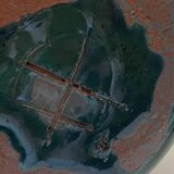 Unusual Vase/Pot/Urn, Glazed Terracotta Ceramic, Red, Signed "DP"