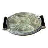 Antique mirrored tray for aperitif, old aperitif server