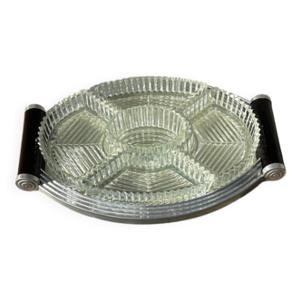 Antique mirrored tray for aperitif, old aperitif server