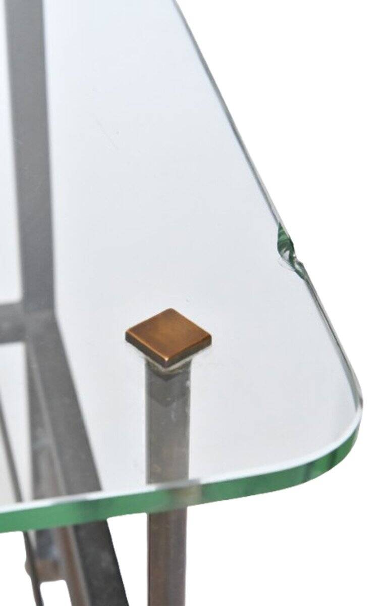 Metal coffee table with glass top