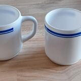 Blue striped cups Arcopal