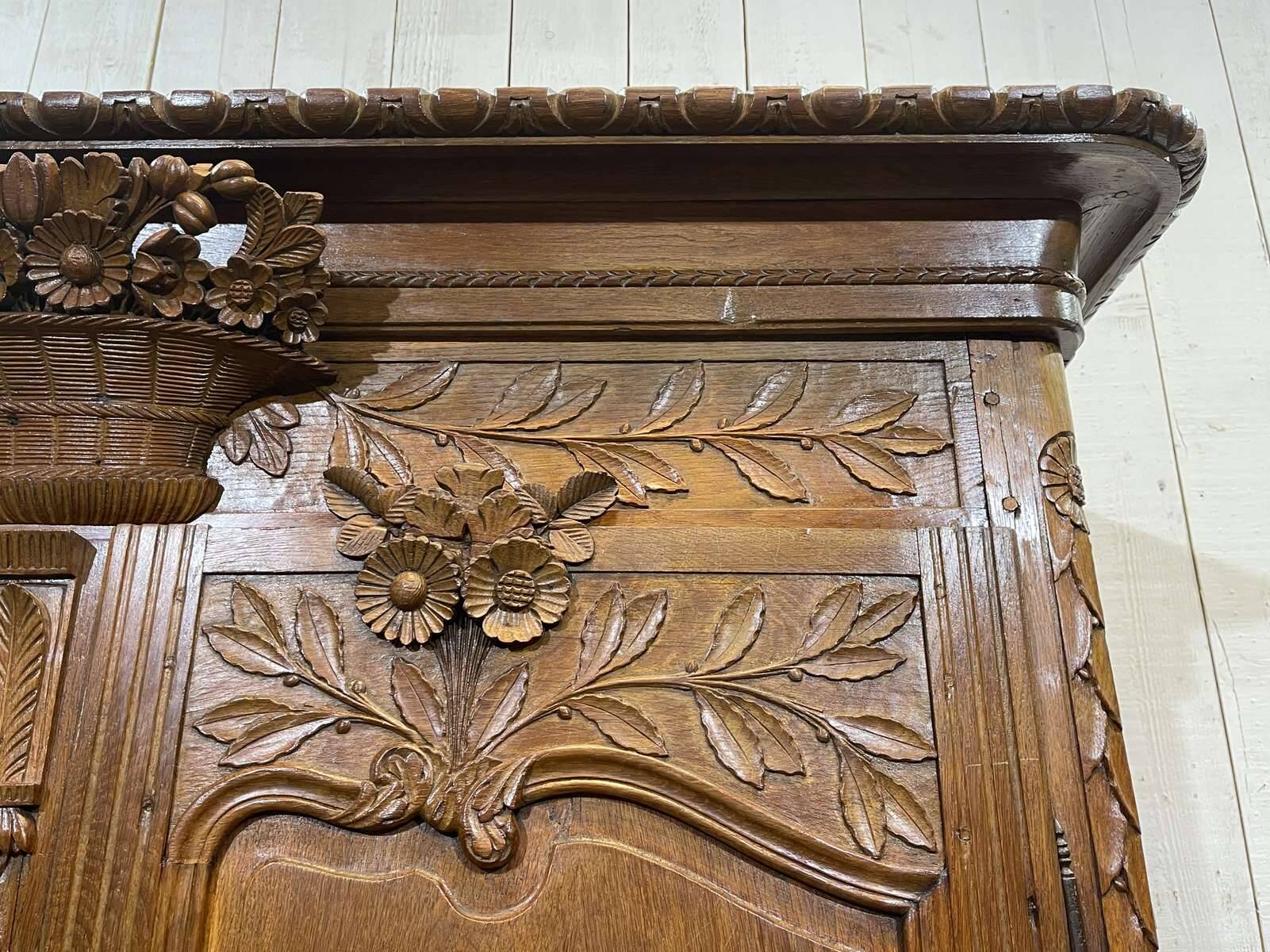 19th century Norman oak wardrobe
