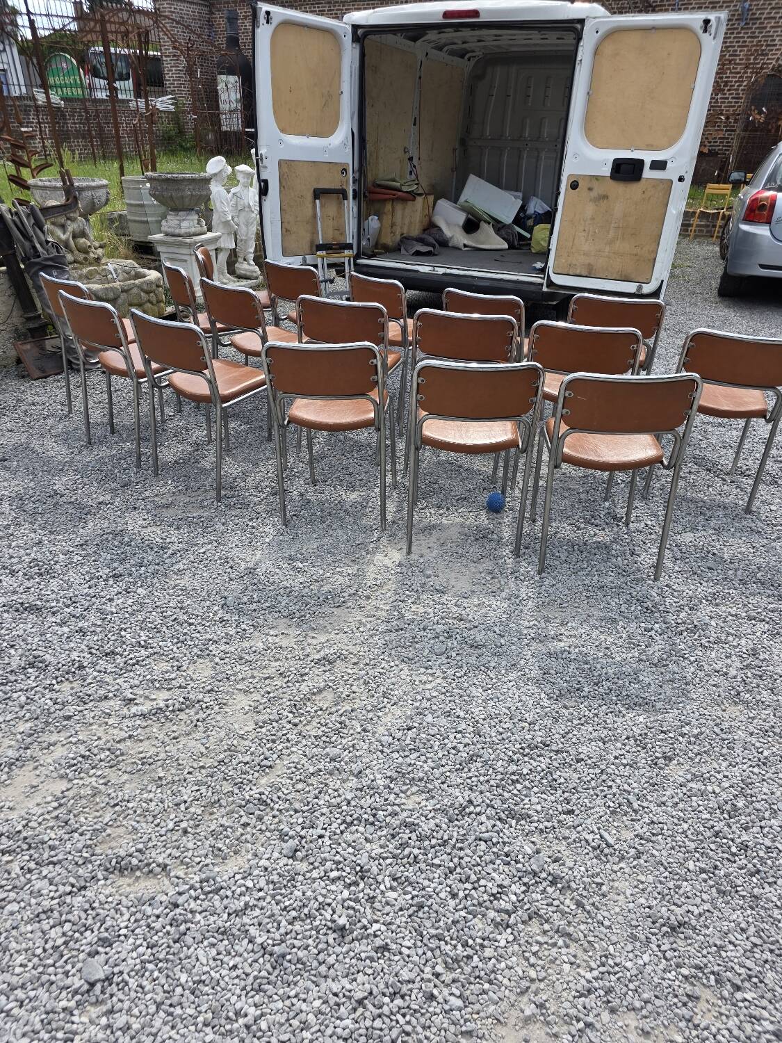 17 chrome metal bistro chairs from the 70s