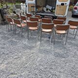 17 chrome metal bistro chairs from the 70s