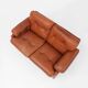 Canapé 2 places en cuir marron Coronado par Tobia Scarpa pour B&b Italia, Italie