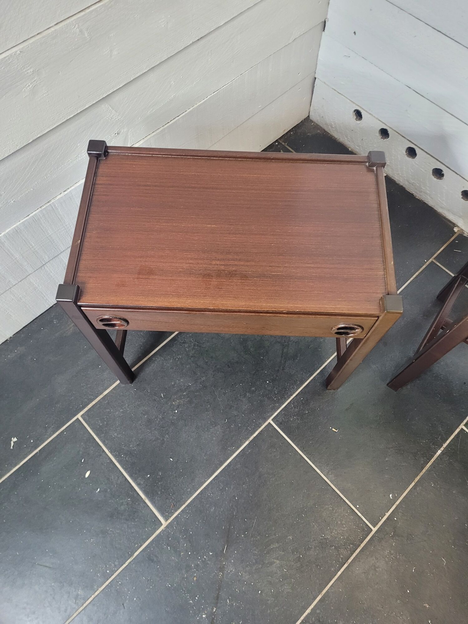 Pair of Scandinavian mahogany bedside tables from the 60s