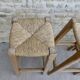Lot of 3 high stool, bar, solid oak and mulched seat