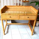Rattan and wood desk from the 60s/70s.