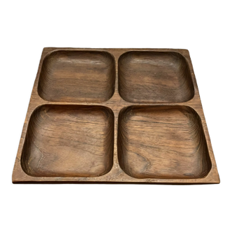 Plateau en bois à compartiments