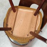 Set of 4 TON 515 / 2 chairs by Oswald Haerdtl (Thonet) wood and mustard fabric