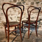 Pair of curved wooden chairs by Jacob & Josef Kohn, Vienna circa 1900