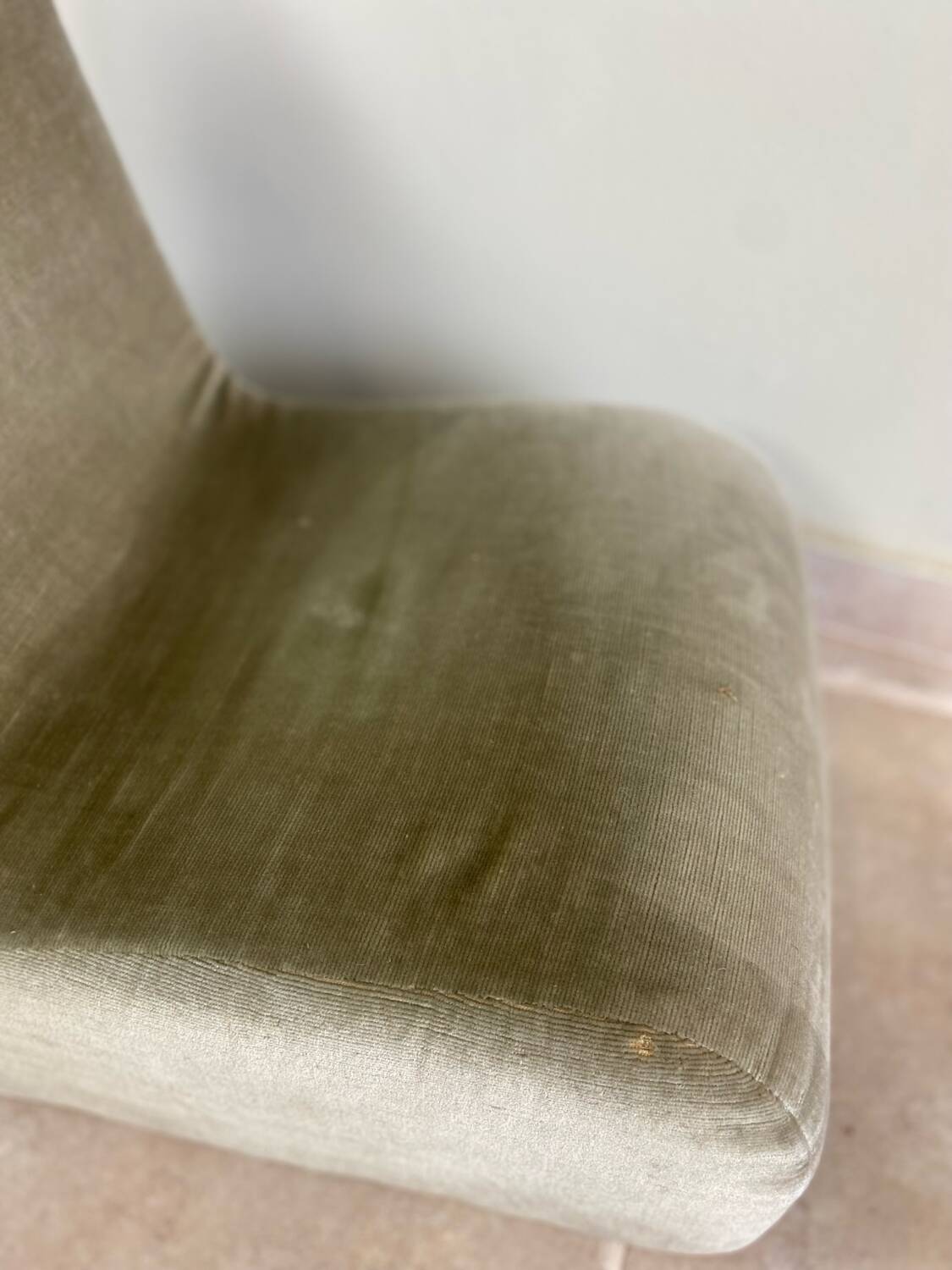 Vintage velvet children's armchair