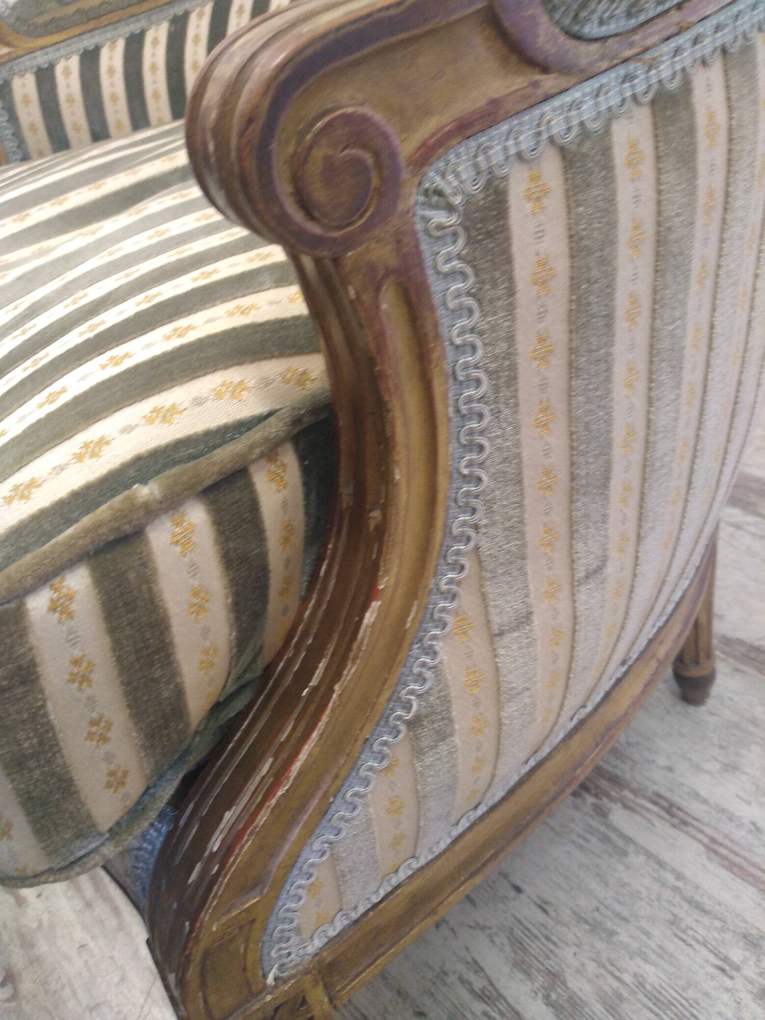 Louis XVI style bergère armchairs