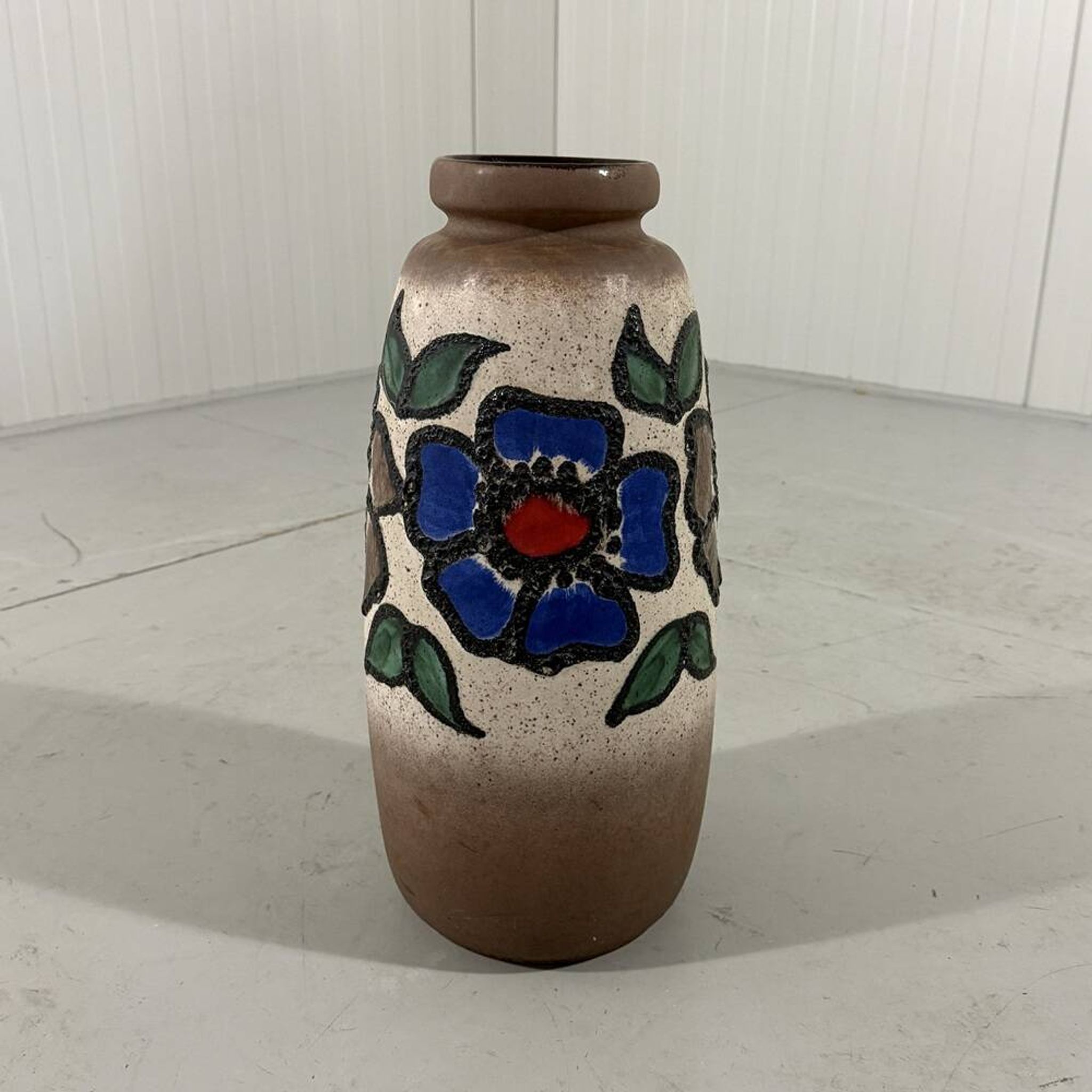 Vase à fleurs en poterie d'Allemagne de l'Ouest, vase de sol, années 1960