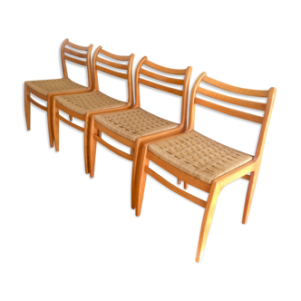 Scandinavian chairs wood and ropes