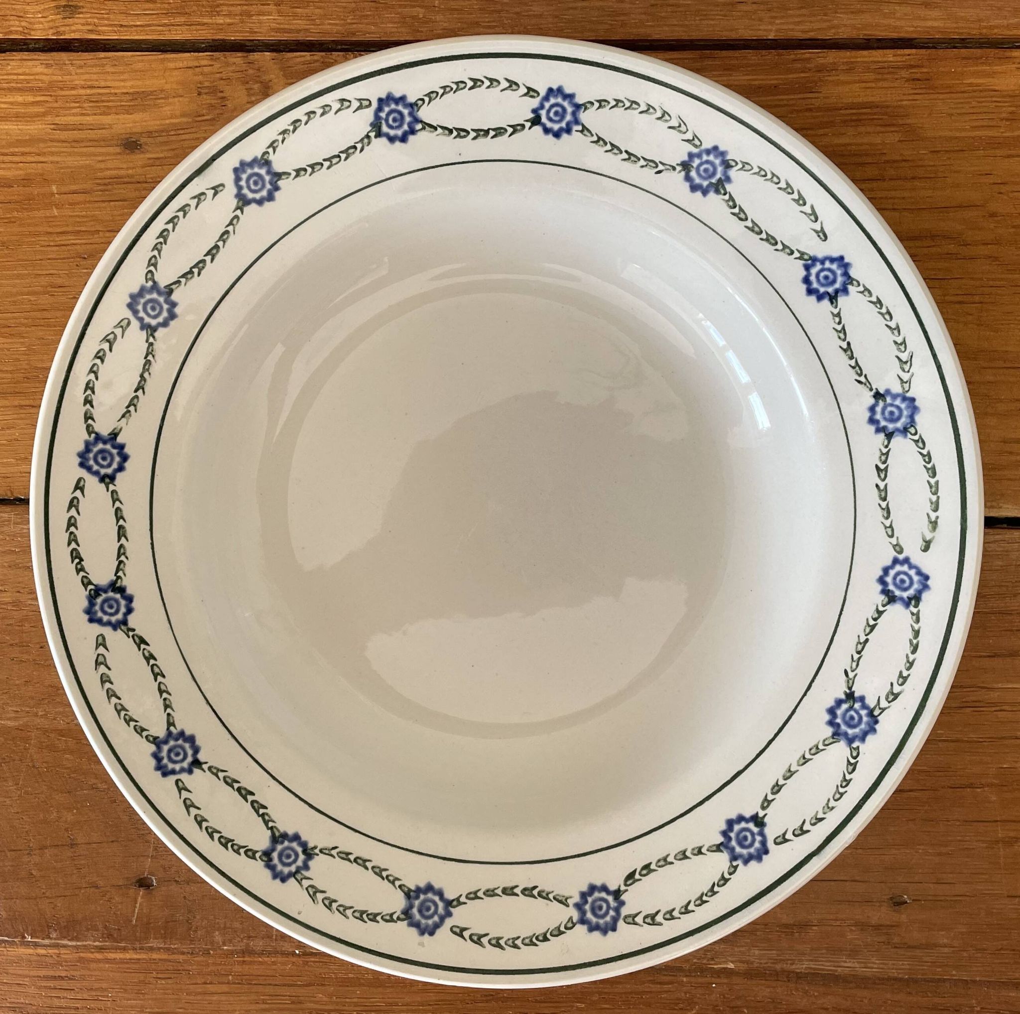 6 antique deep plates in earthenware from Saint-Amand (Nord)