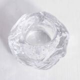 Glass "snowball" tealight candle holder