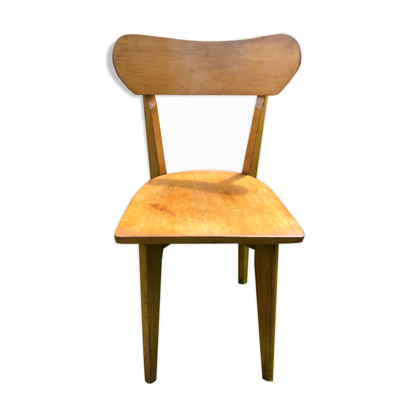 Chaise scandinave bois clair années 70 vintage