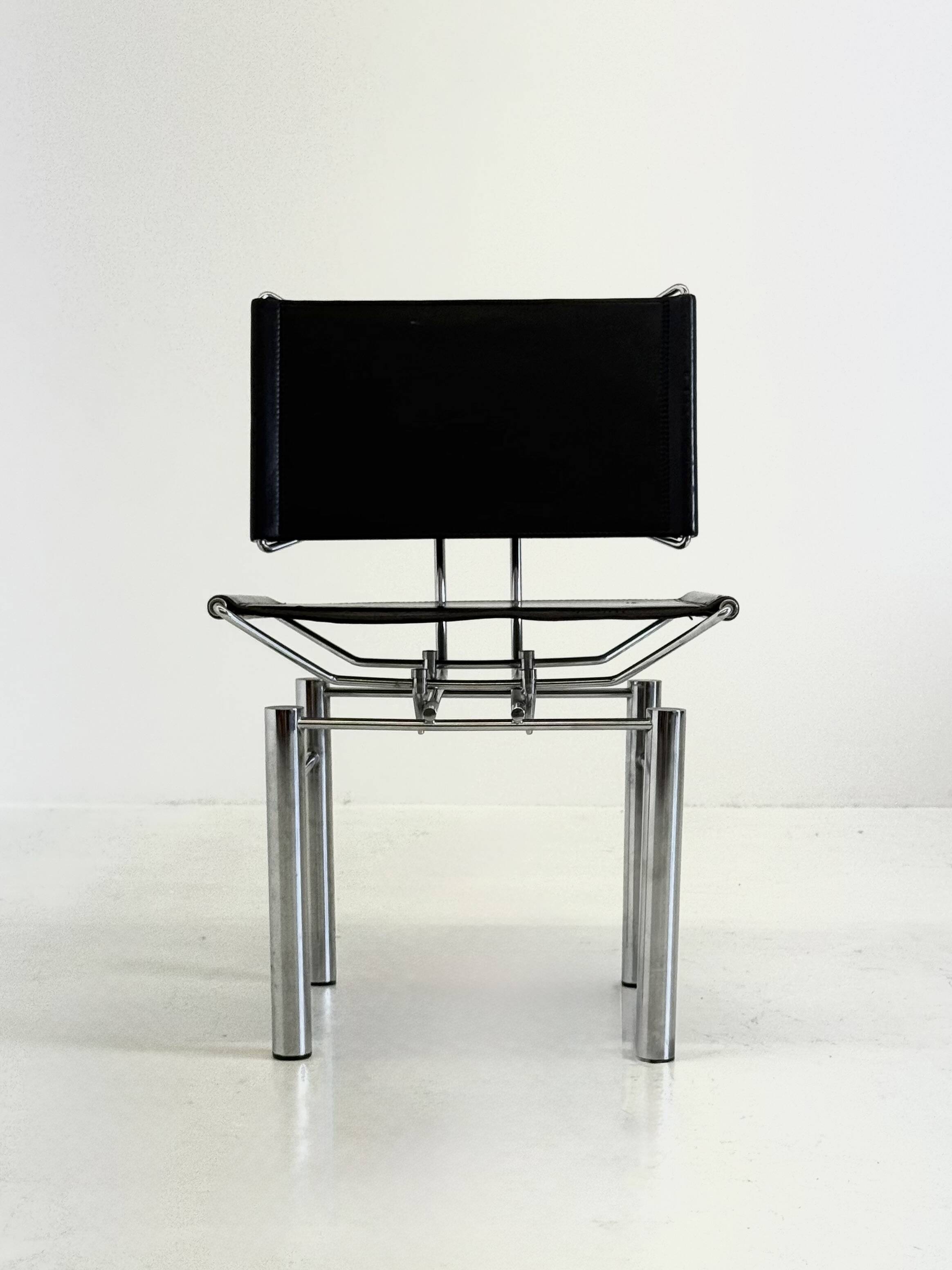 Black leather 8600 chair for Kusch & Co by Hans Ulrich Bitsch