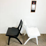 Set of 4 stacking chairs by Casala, beech, 1950s