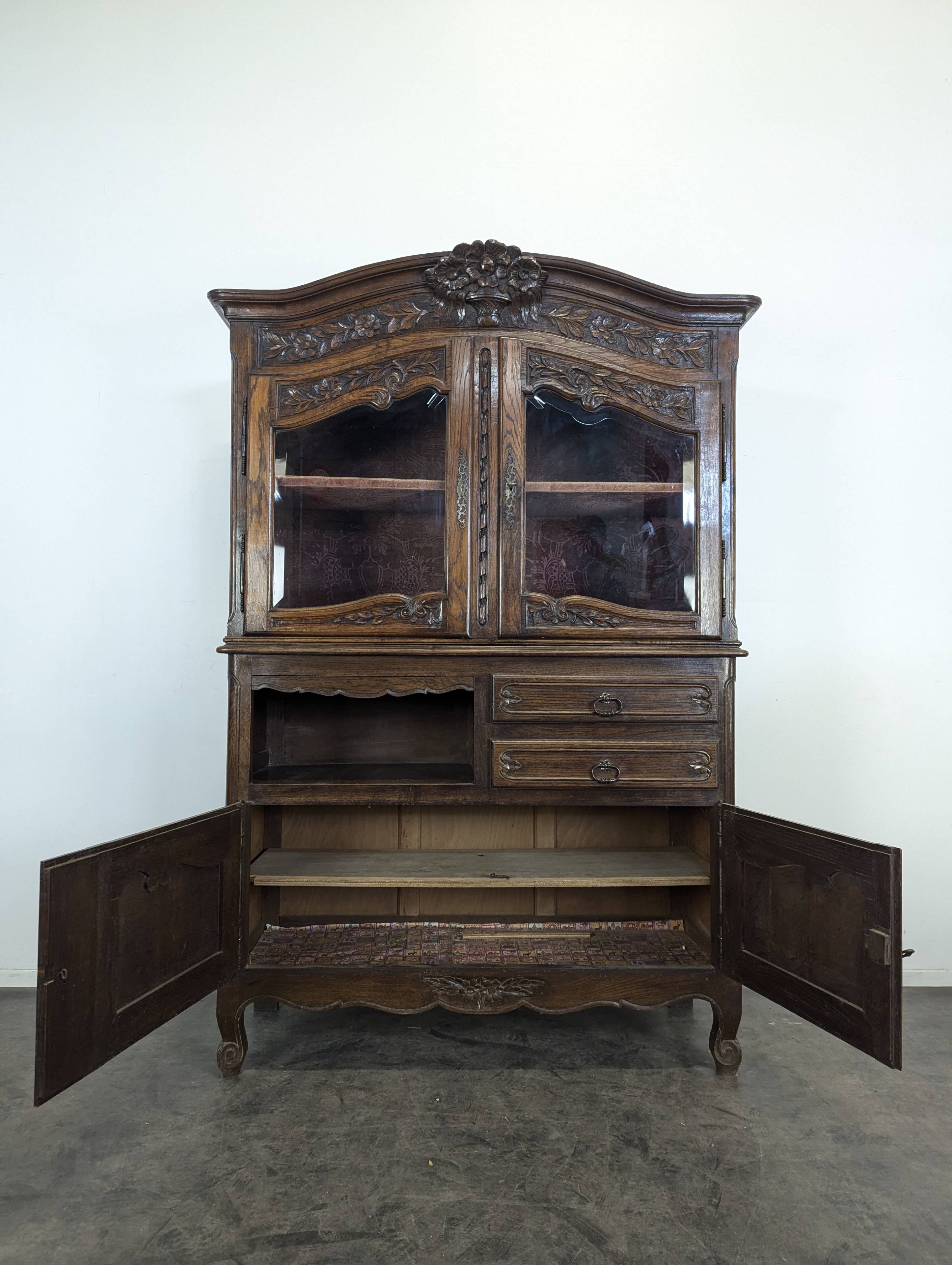 Norman oak glazed sideboard
