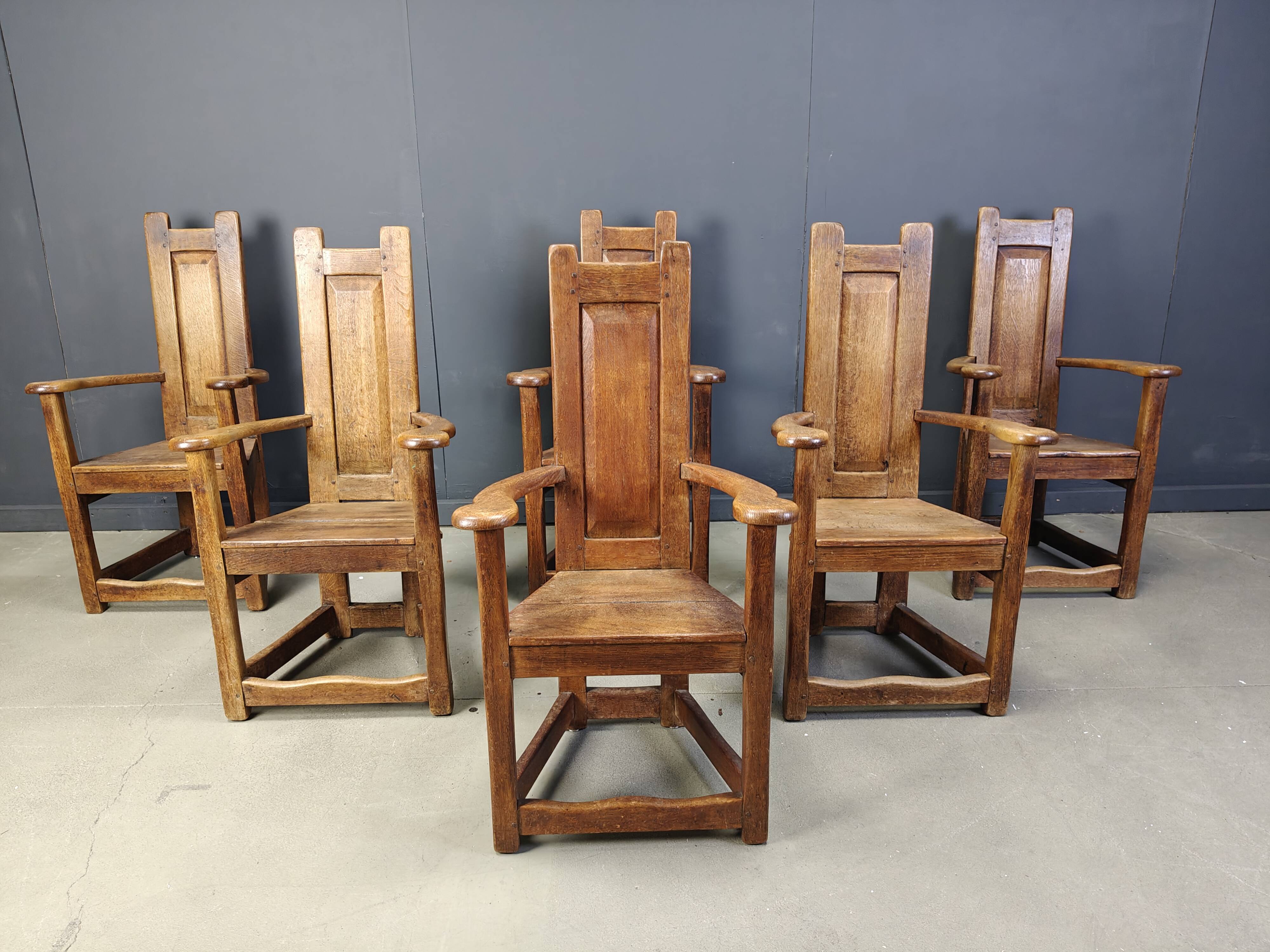 Vintage church chairs, set of 6 - 1950s