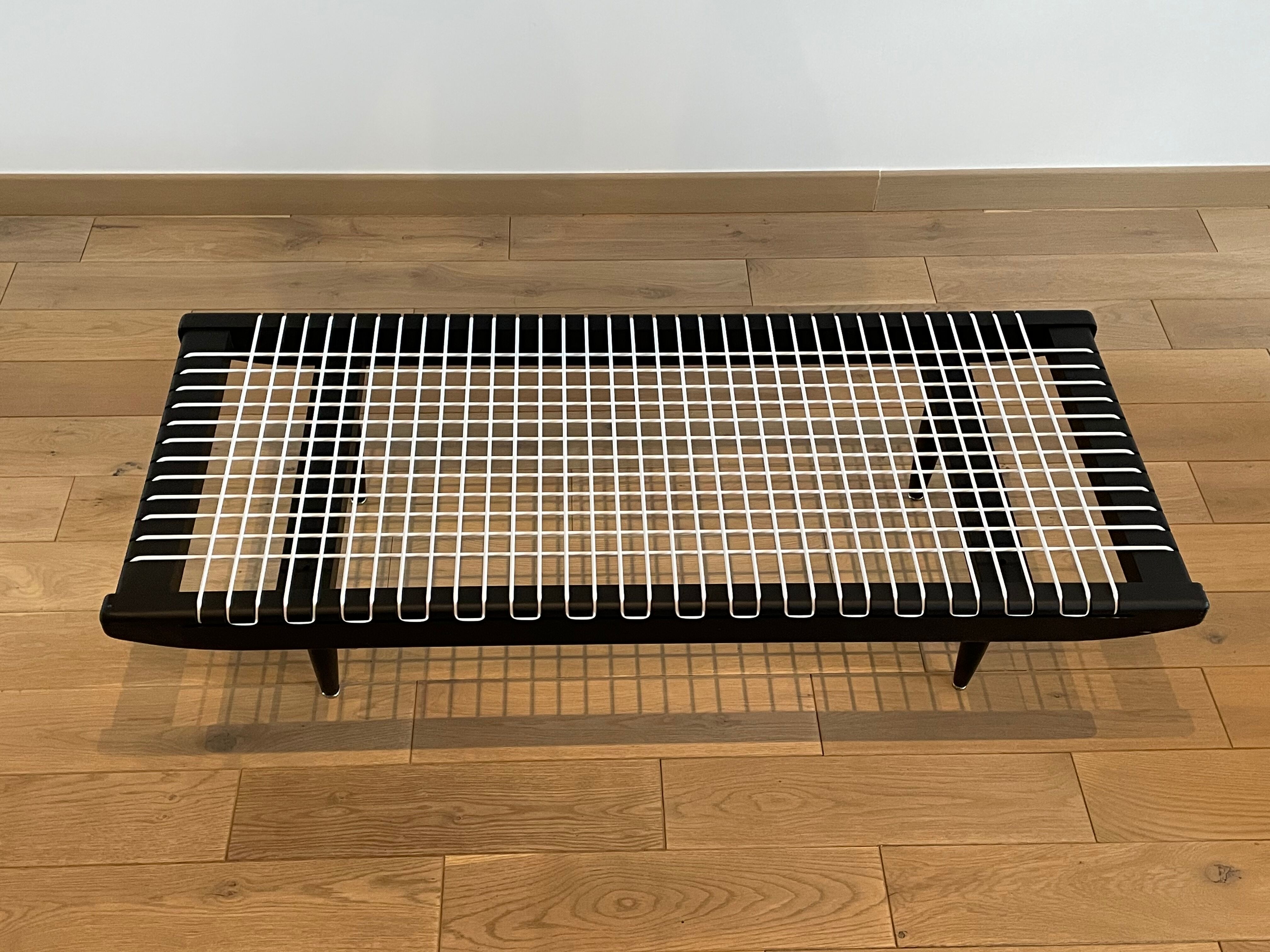 Black lacquered coffee table by Georges Tigien,1960s