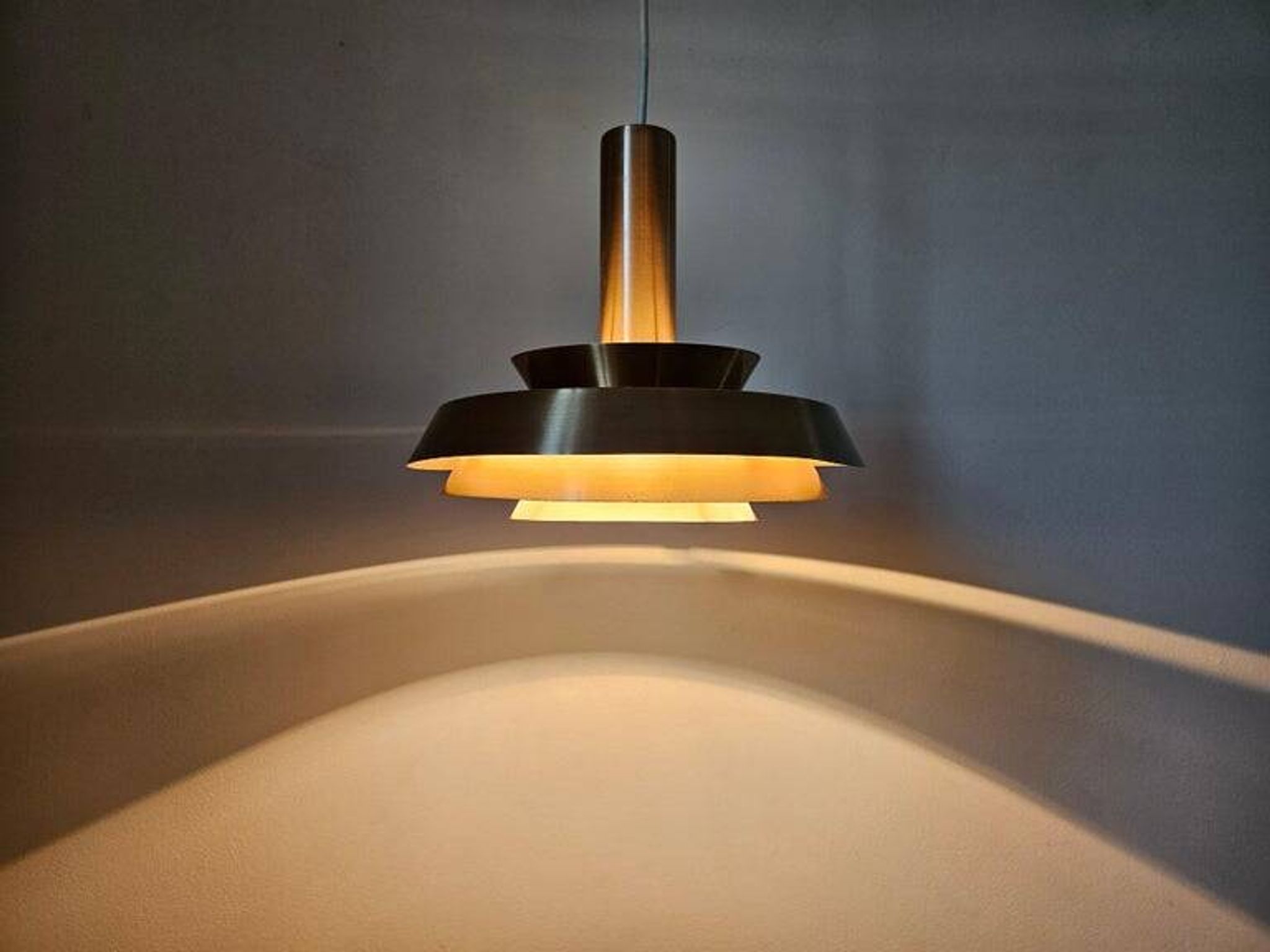Rare Midcentury Pendant in style of Jo Hammerborg, Denmark, 1970s