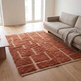 Tapis en laine pure fait main traditionnelle taille 2/3 m