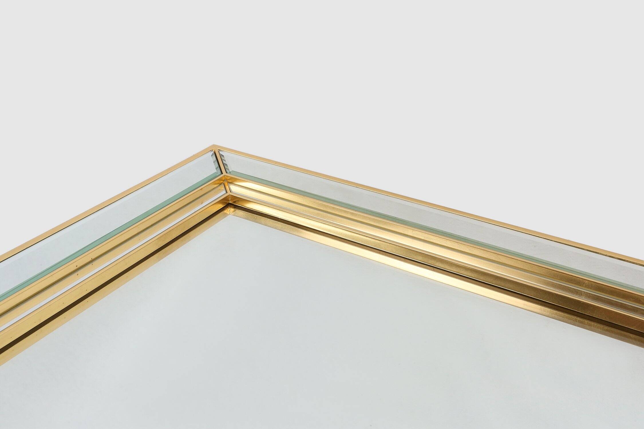 Large Hollywood Regency Style Mirror by Deknudt, Belgium ca. 1980