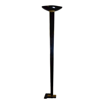 Vintage floor lamp design 1980 in lacquered metal ceramic and brass