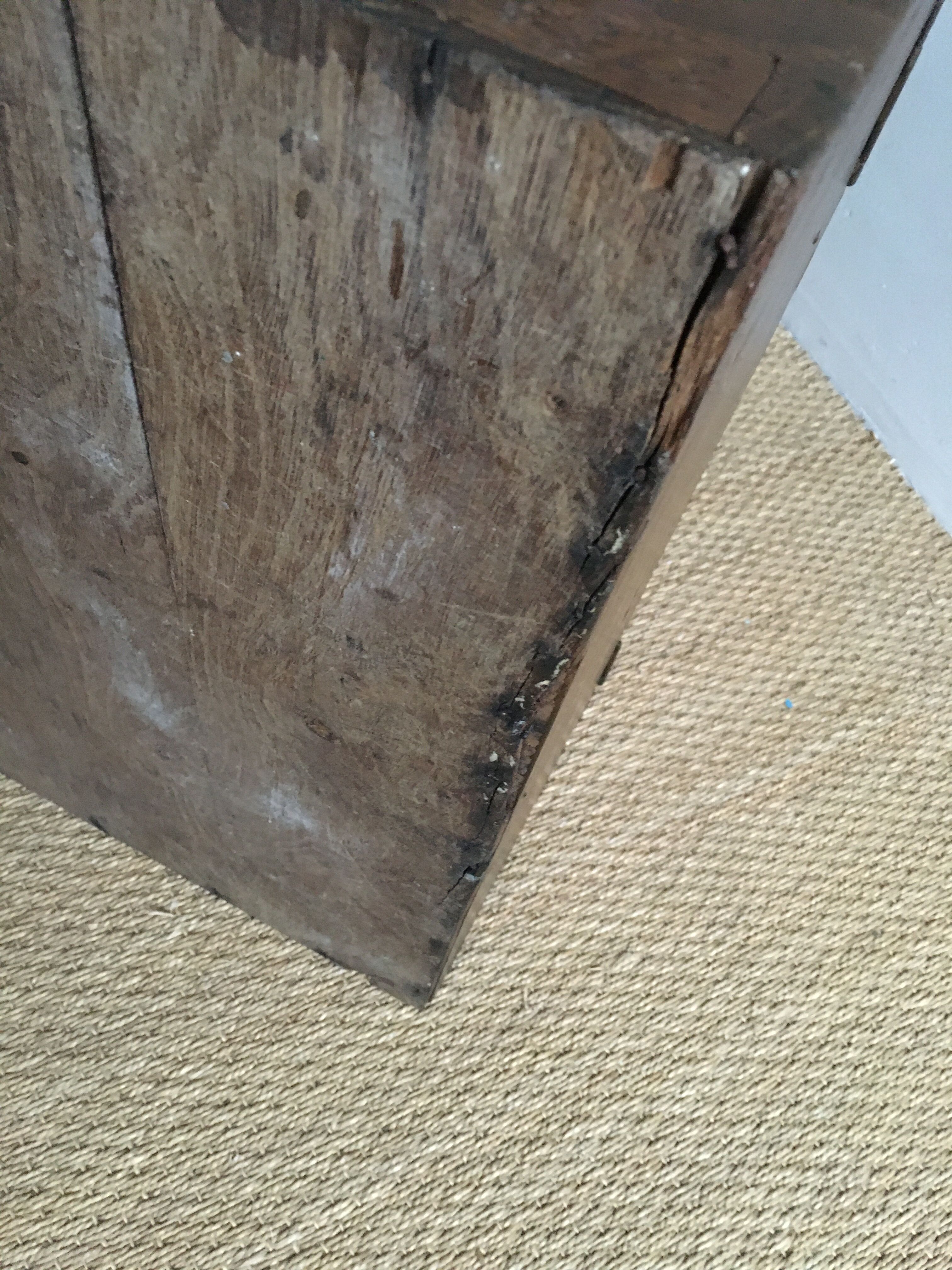 Old wooden travel chest