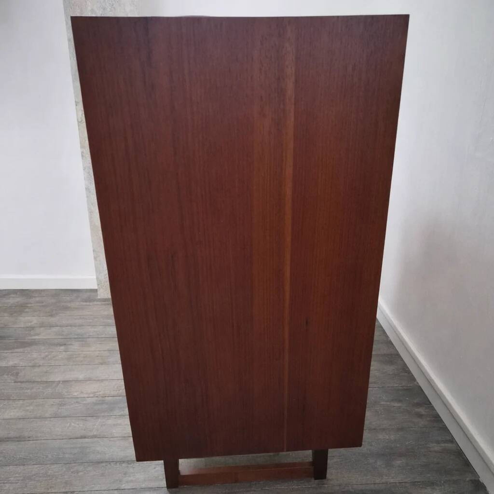 Teak and rosewood enfilade with drawers and doors in marquetry, Denmark, 1950.