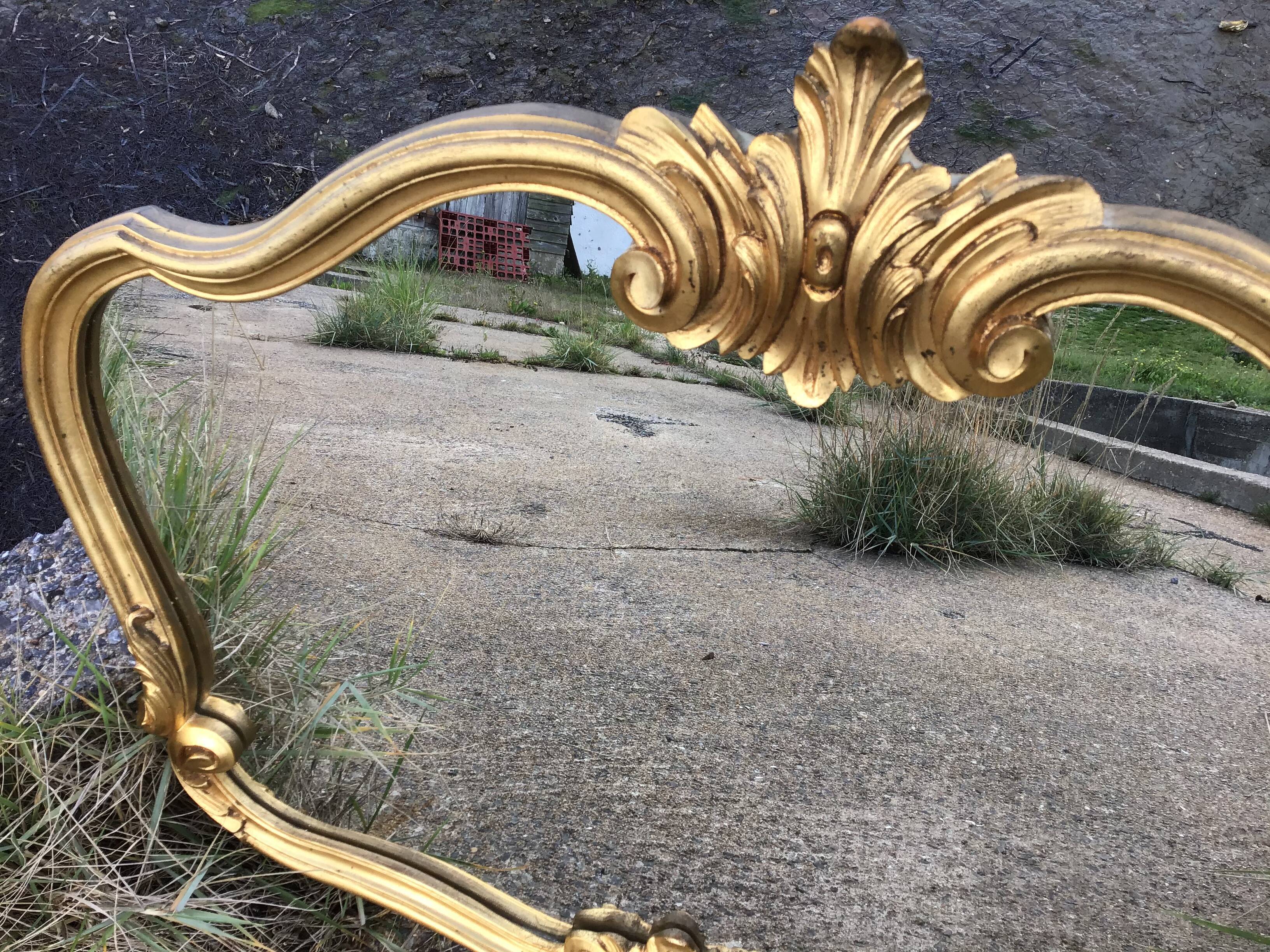 Large golden mirror baroque style 76x60cm