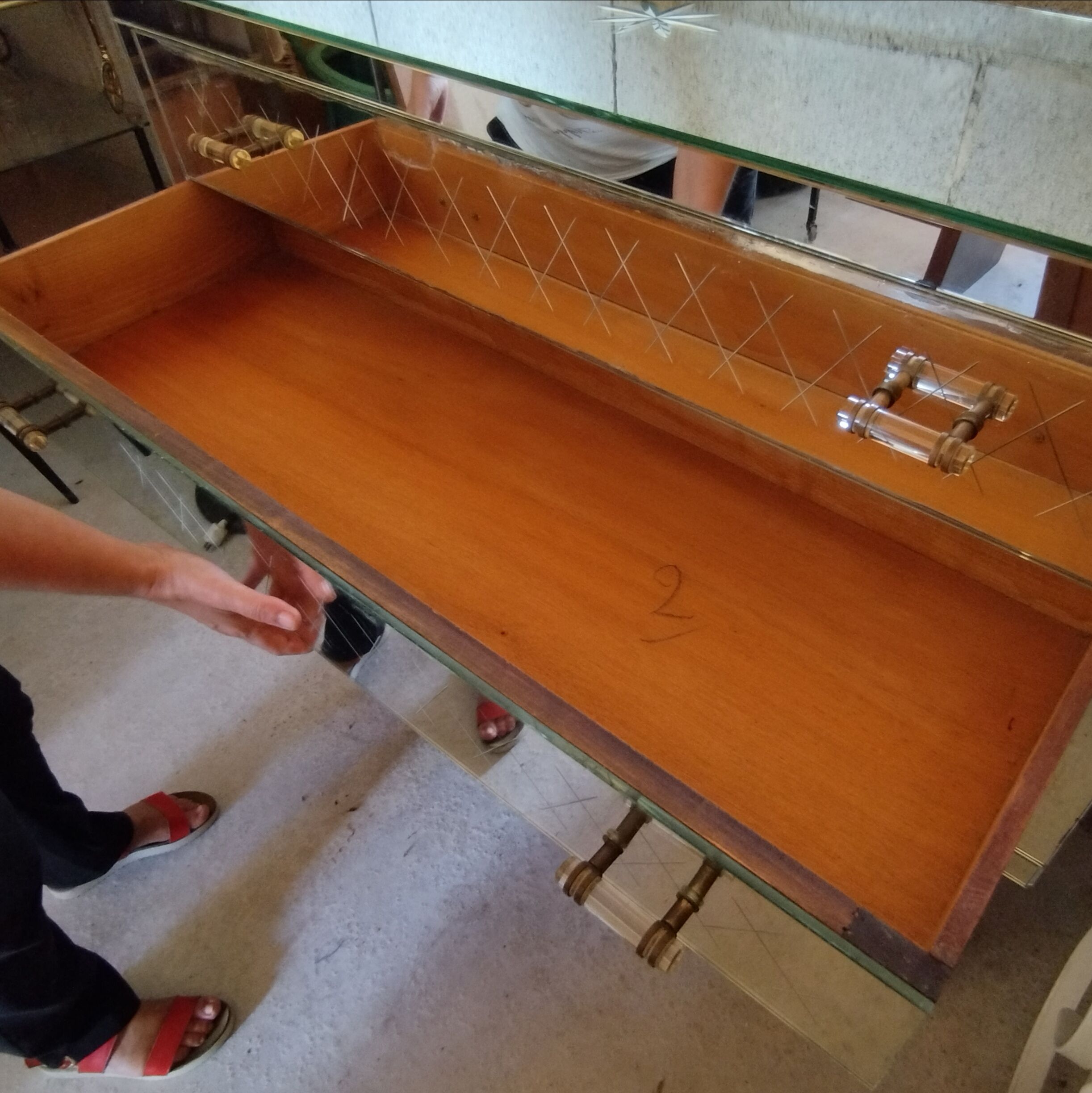Mirror chest of drawers year 50 vintage art deco