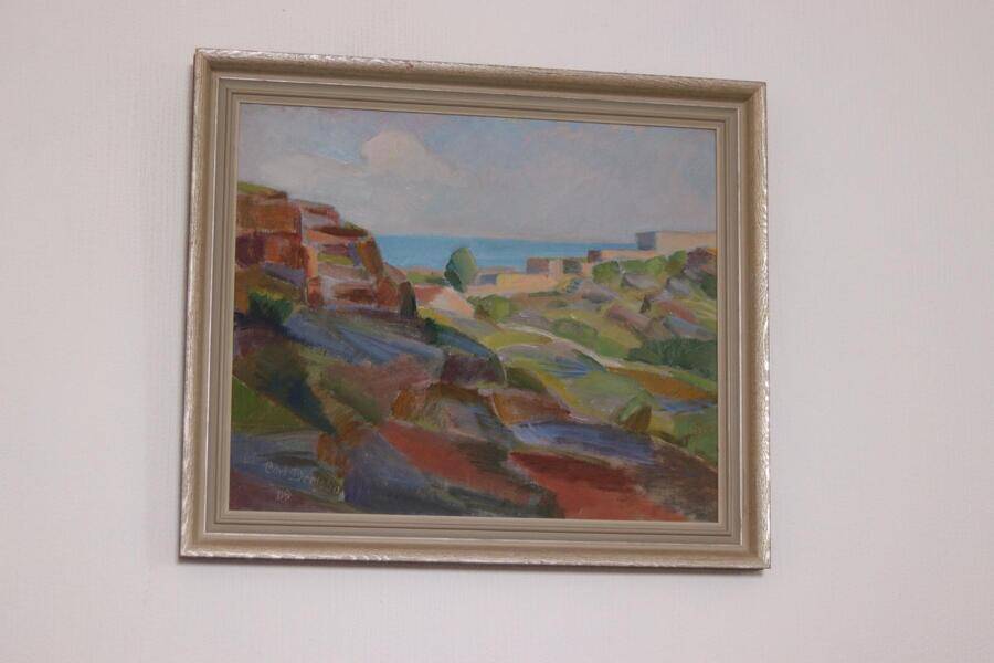 Original Swedish oil on panel – “Coastal Landscape” by Carl Deelsbo (1908–1982) – vintage & framed – 45.5 × 53.5 cm