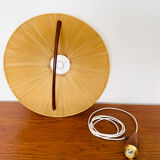 Raffia bast and teak pendant lamp by Temde