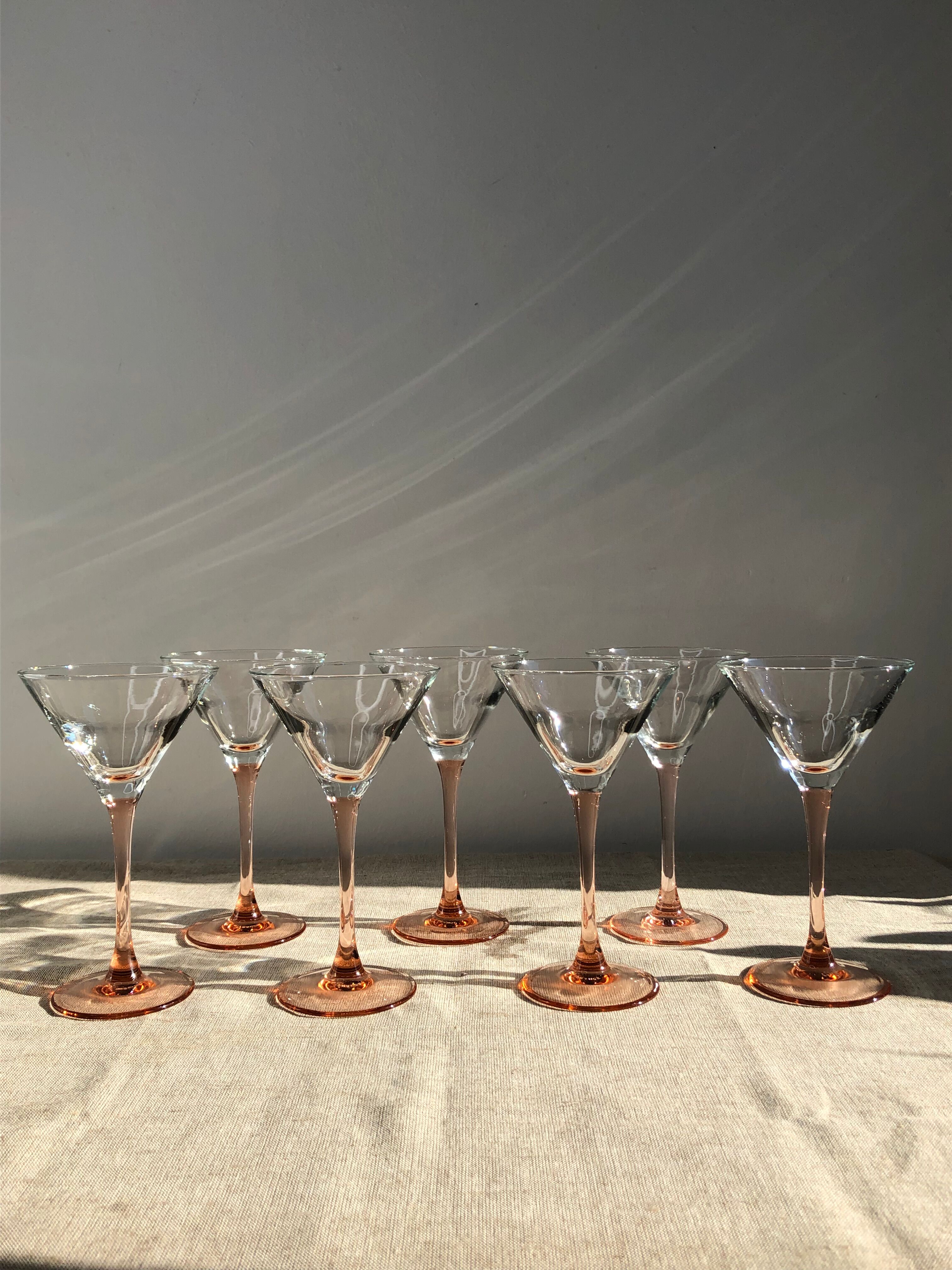 Set of 8  Luminarc Rosaline cocktail glasses