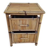 Vintage design bamboo bedside table
