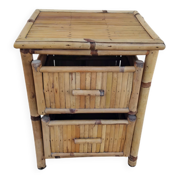 Vintage design bamboo bedside table