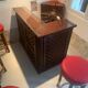 Vintage corner bar with fridge, corner unit/sink