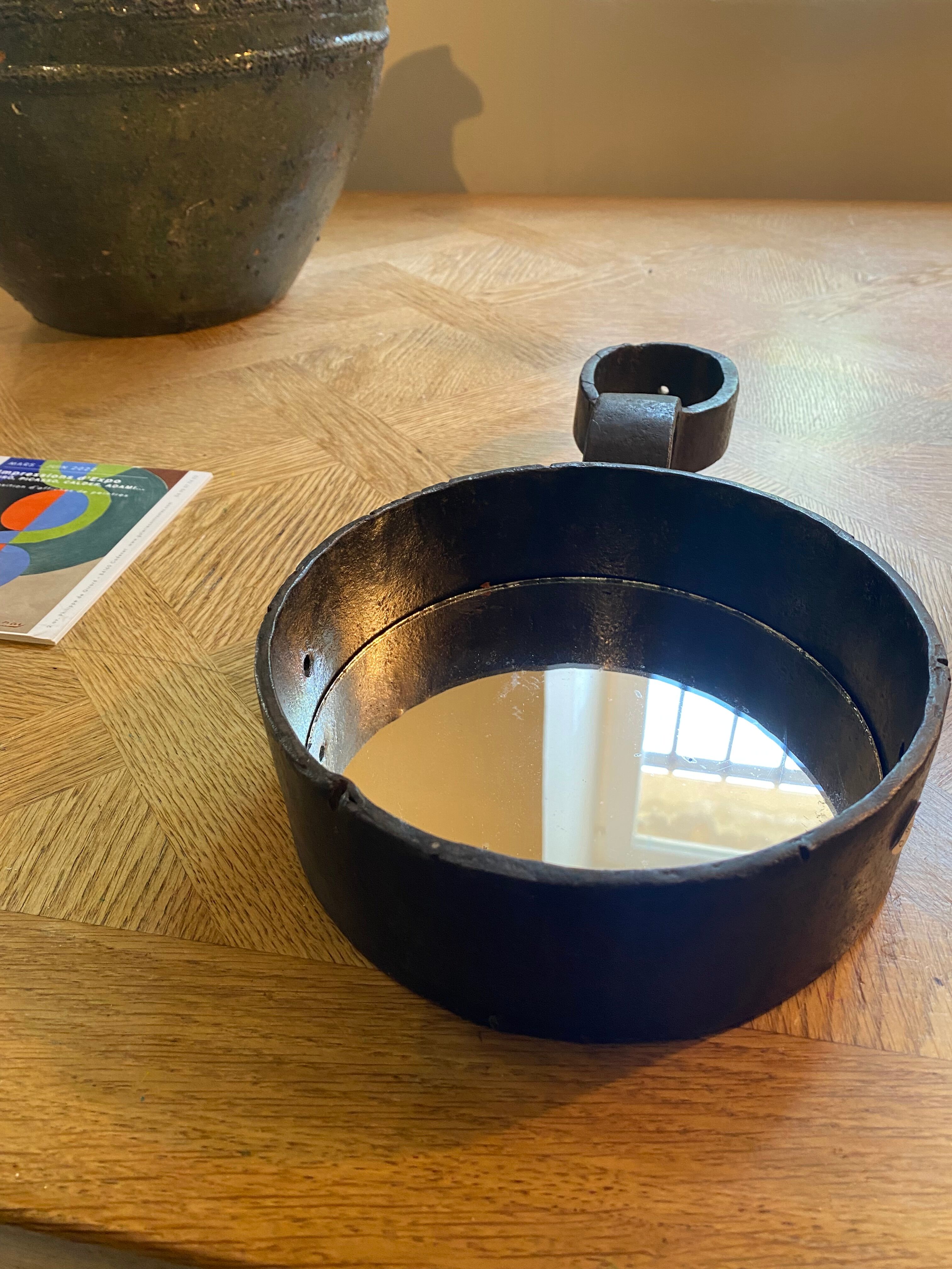 Round metal mirror