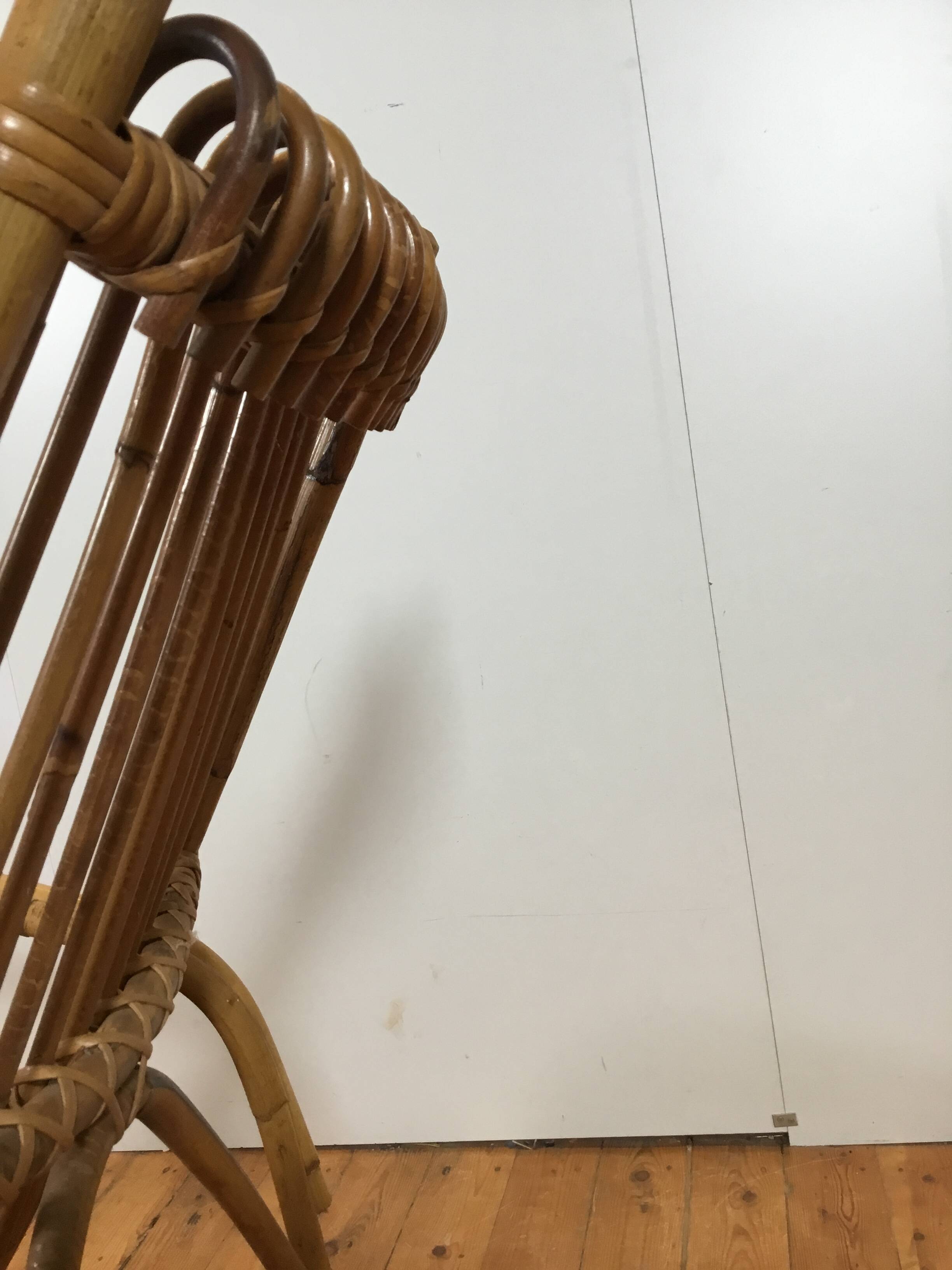vintage italian rattan lounge chair