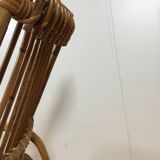 chaise longue italienne vintage en rotin