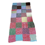 Plaid patchwork hand-knitted