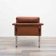Fauteuil en cuir, années 1970, fabricant Sitag, cuir marron cognac.