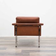 Leather armchair, 1970s, manufacturer Sitag, cognac brown leather.