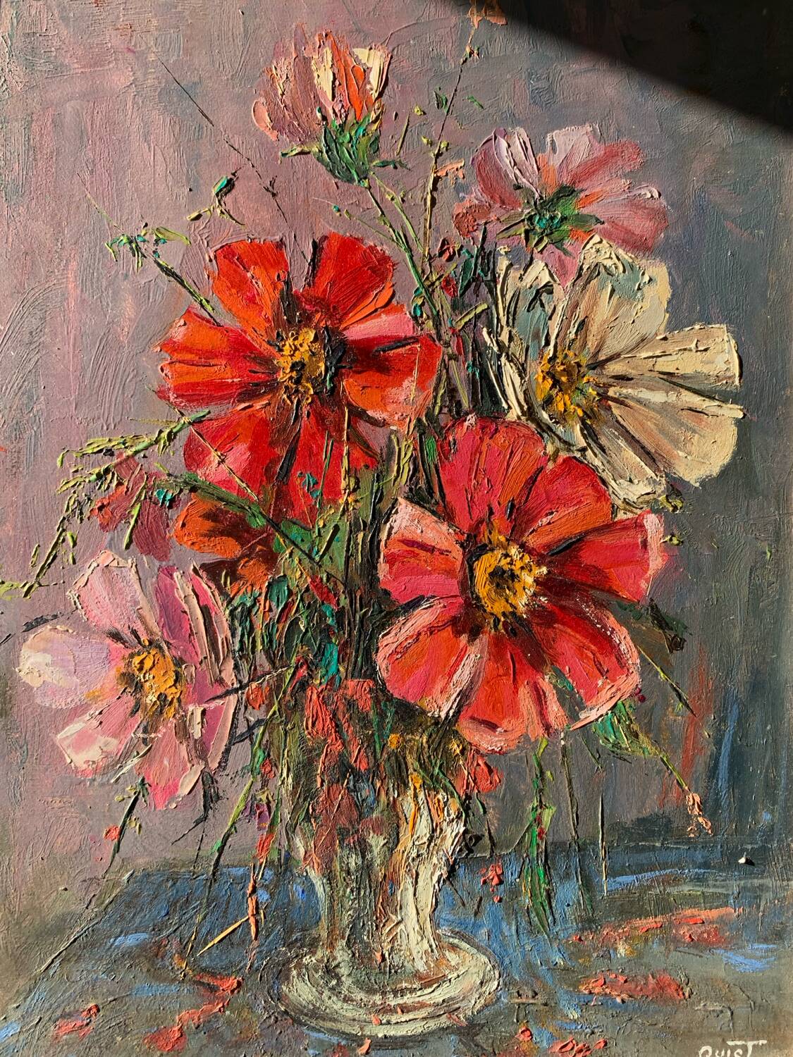 Old oil painting on panel