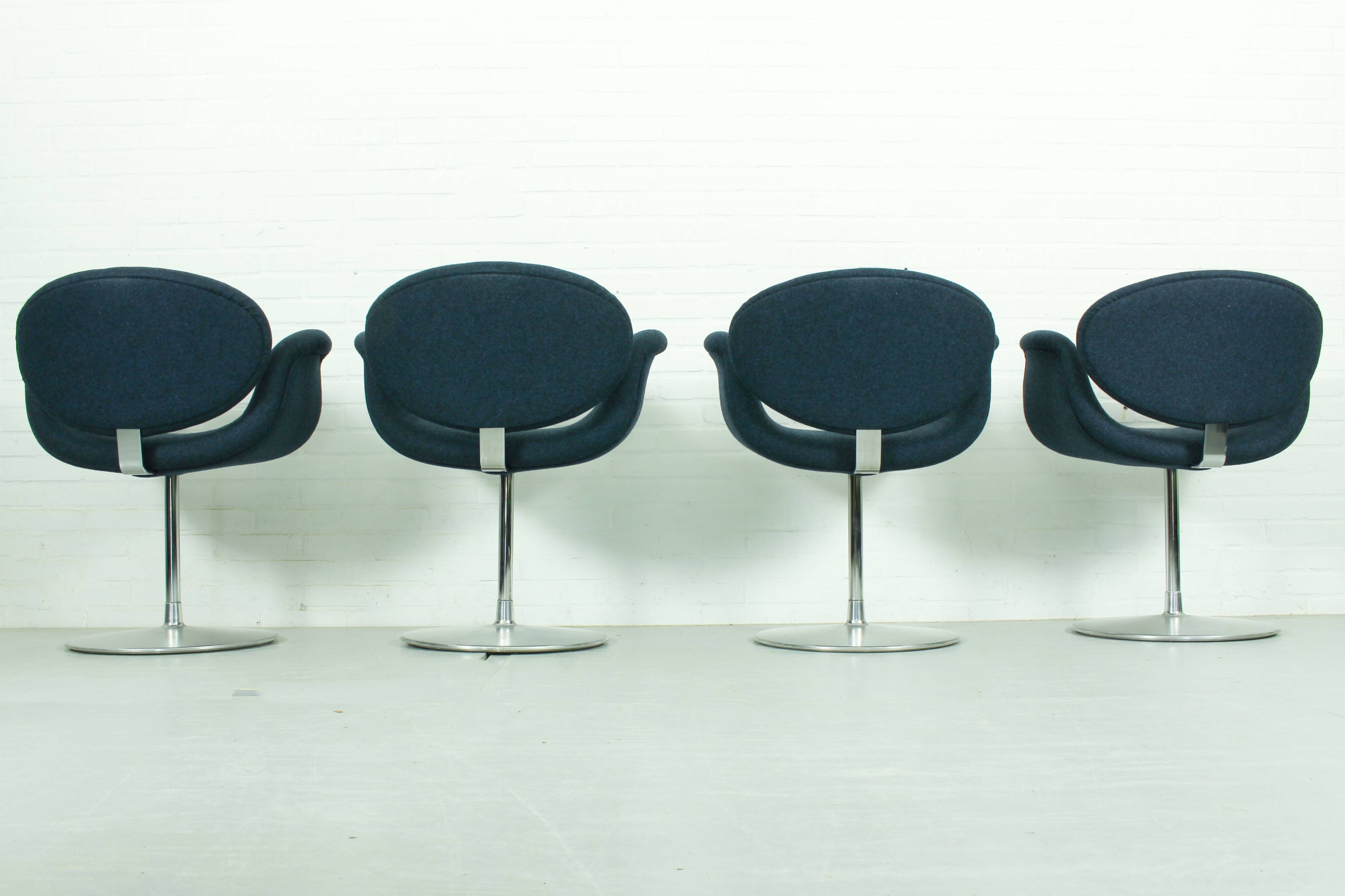 Set of 4 Swivel Little Tulip Dining Chairs by Pierre Paulin for Artifort, 1