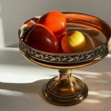 Coupe à fruits métal argenté et bronzé ancien